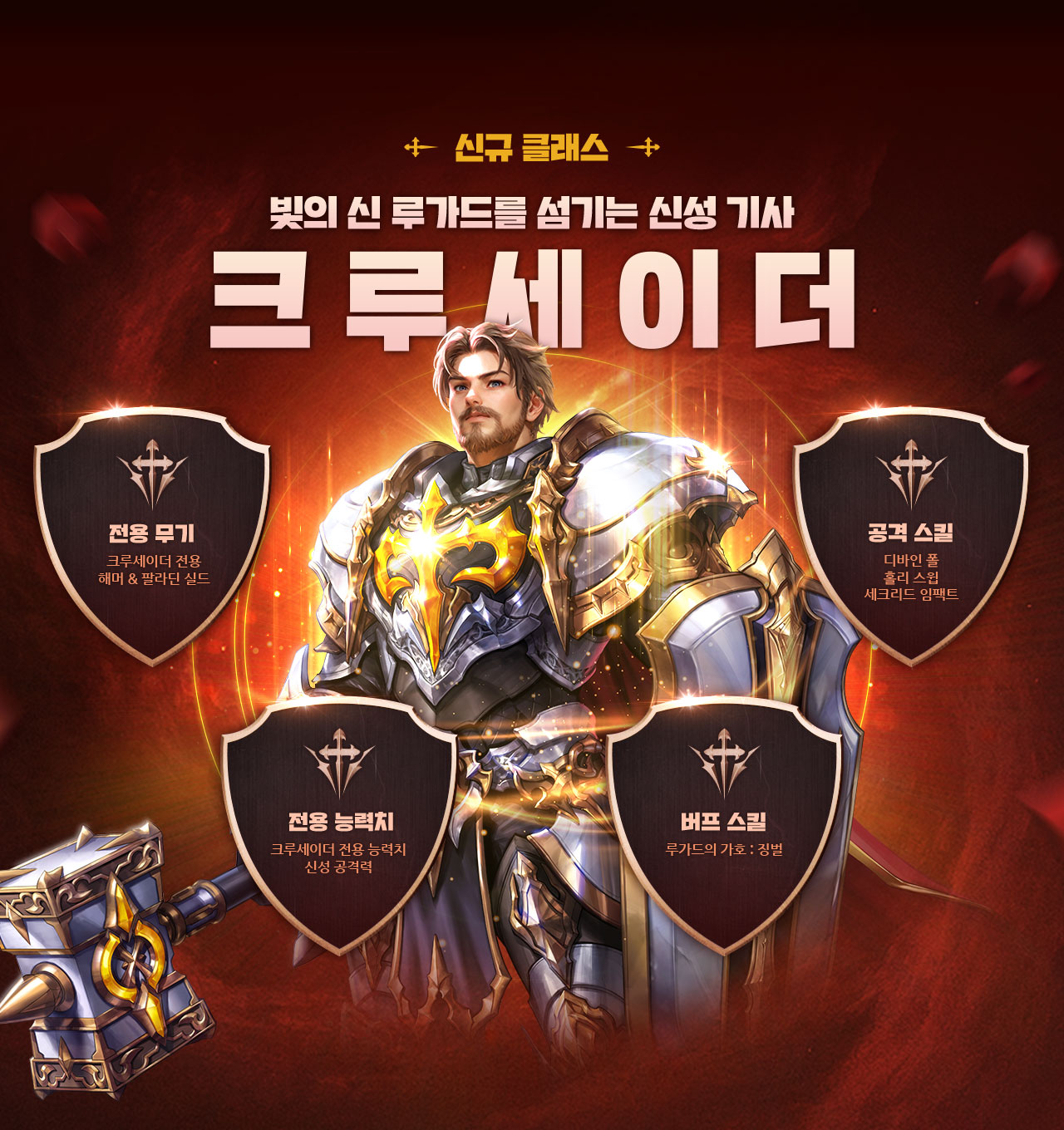 신규 클래스 빛의 신 루가드를 섬기는 신성 기사 크루세이더