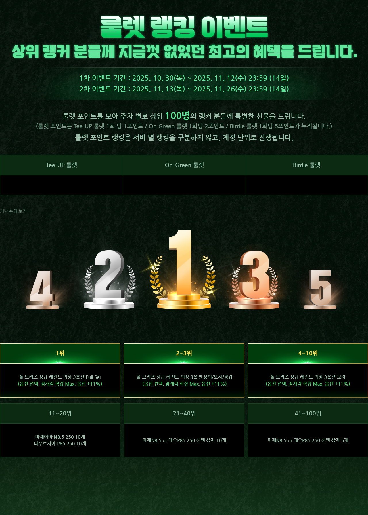 룰렛 랭킹 이벤트